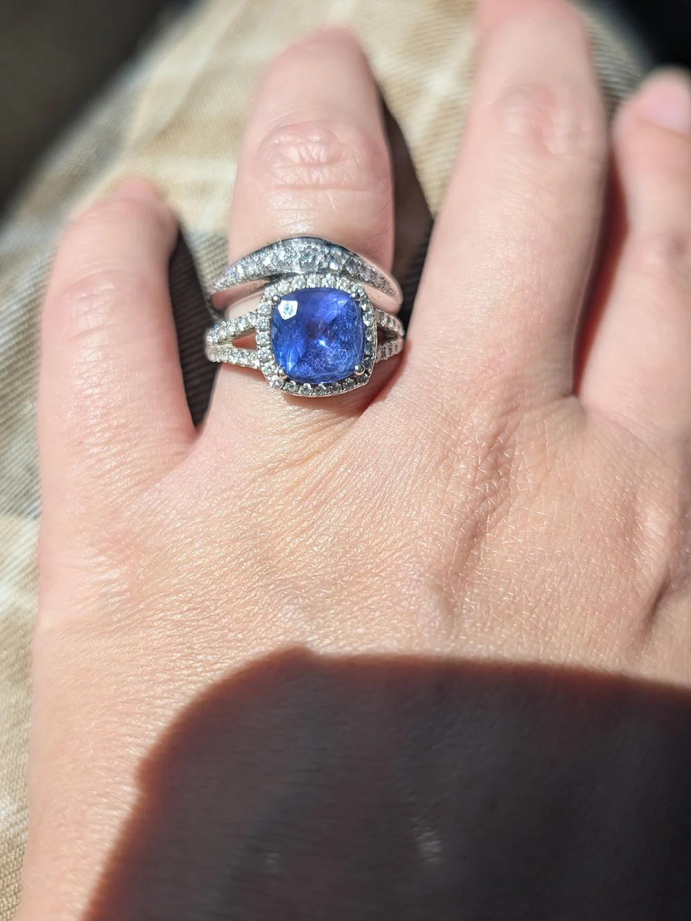 Gold and Purple Gemstone Cocktail Ring - Women Jewelry